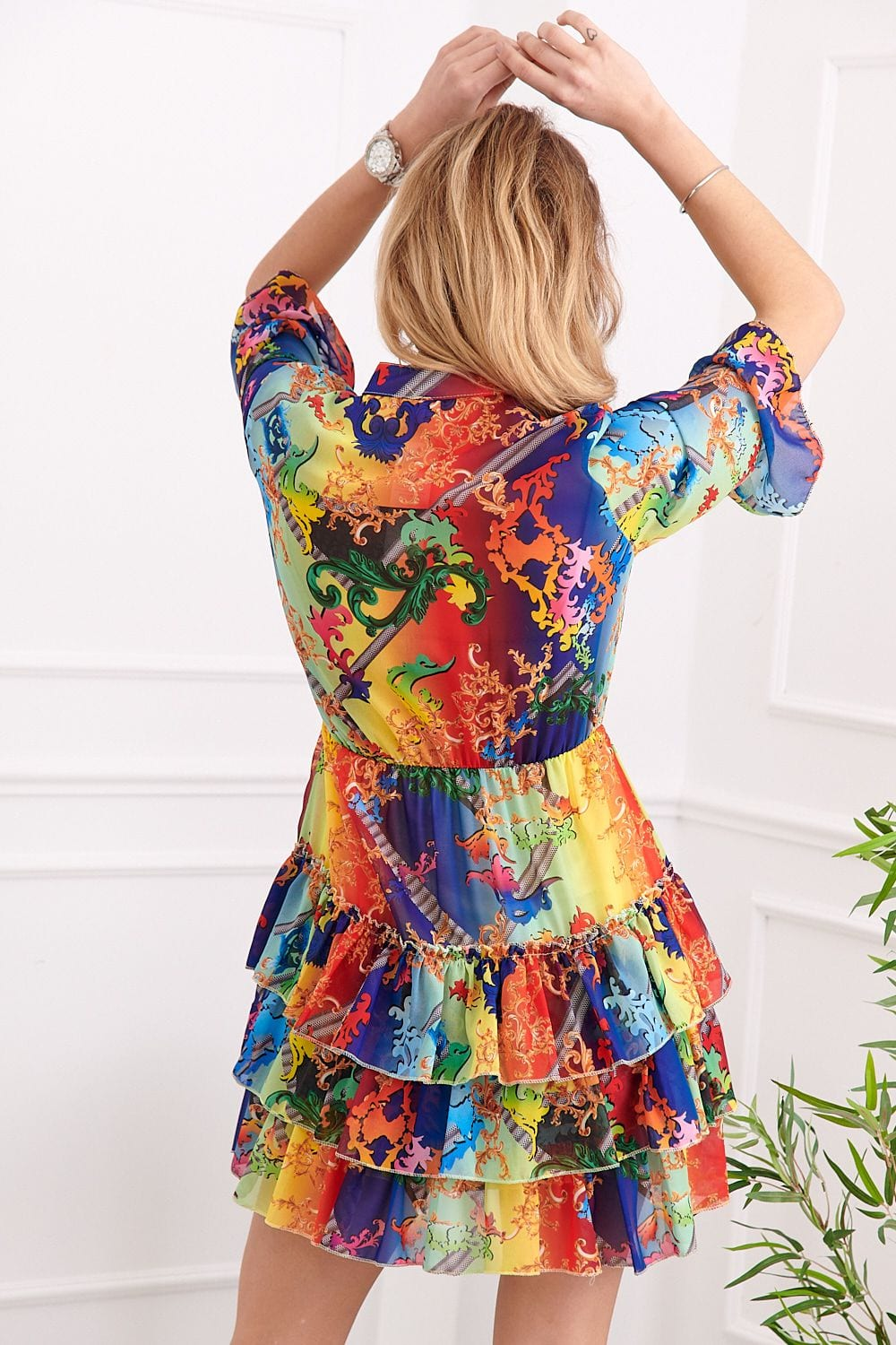 Airy dress with colorful patterns