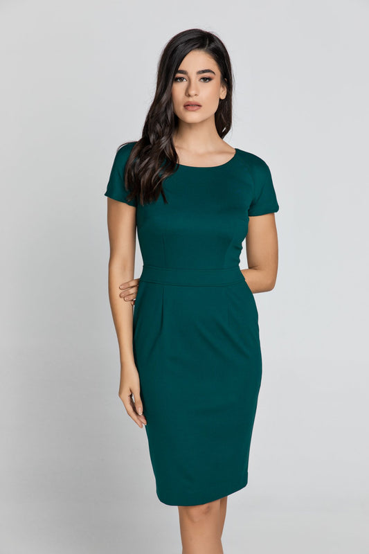 Fitted Emerald Cap Sleeve Dress
