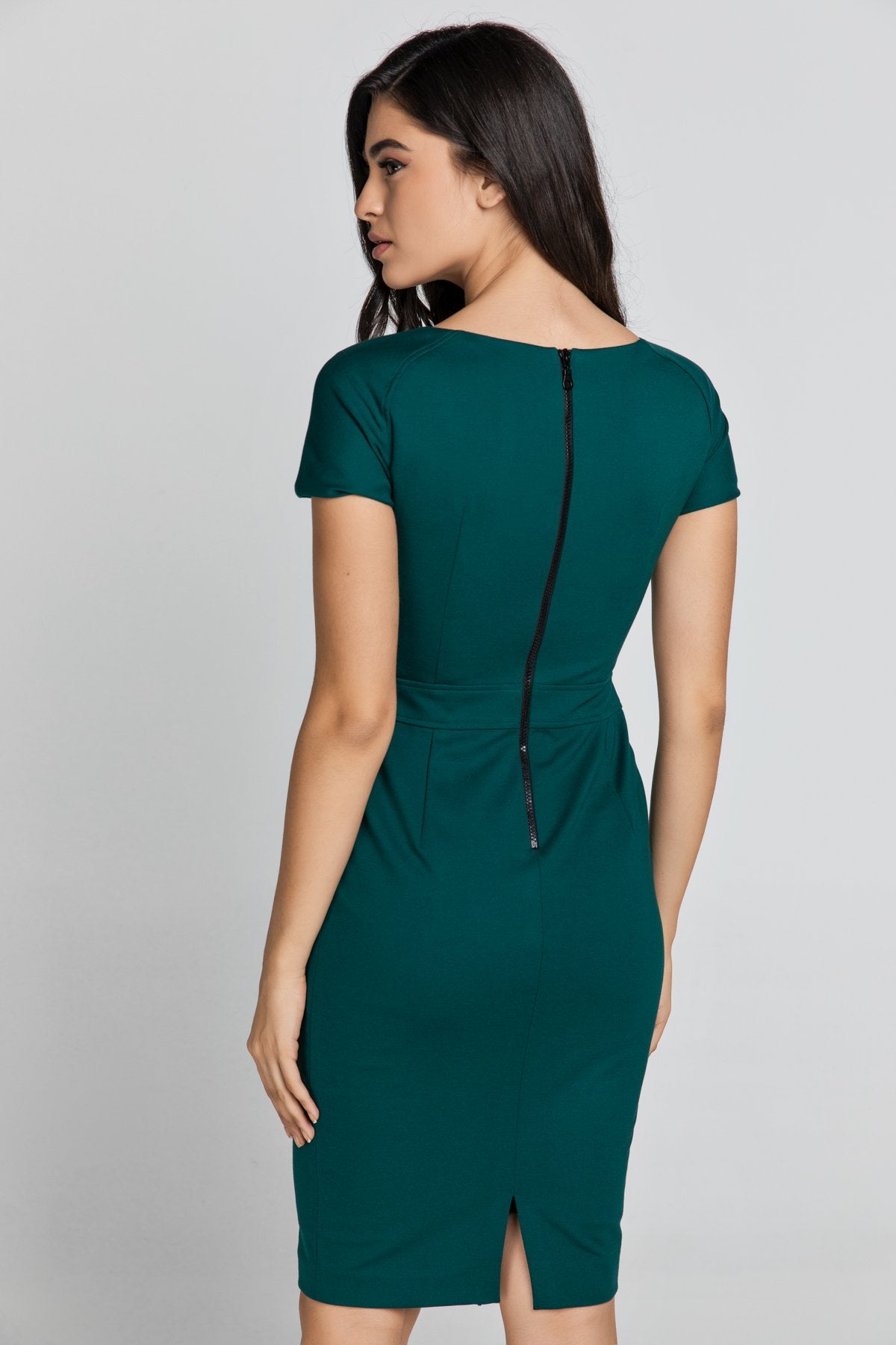 Fitted Emerald Cap Sleeve Dress