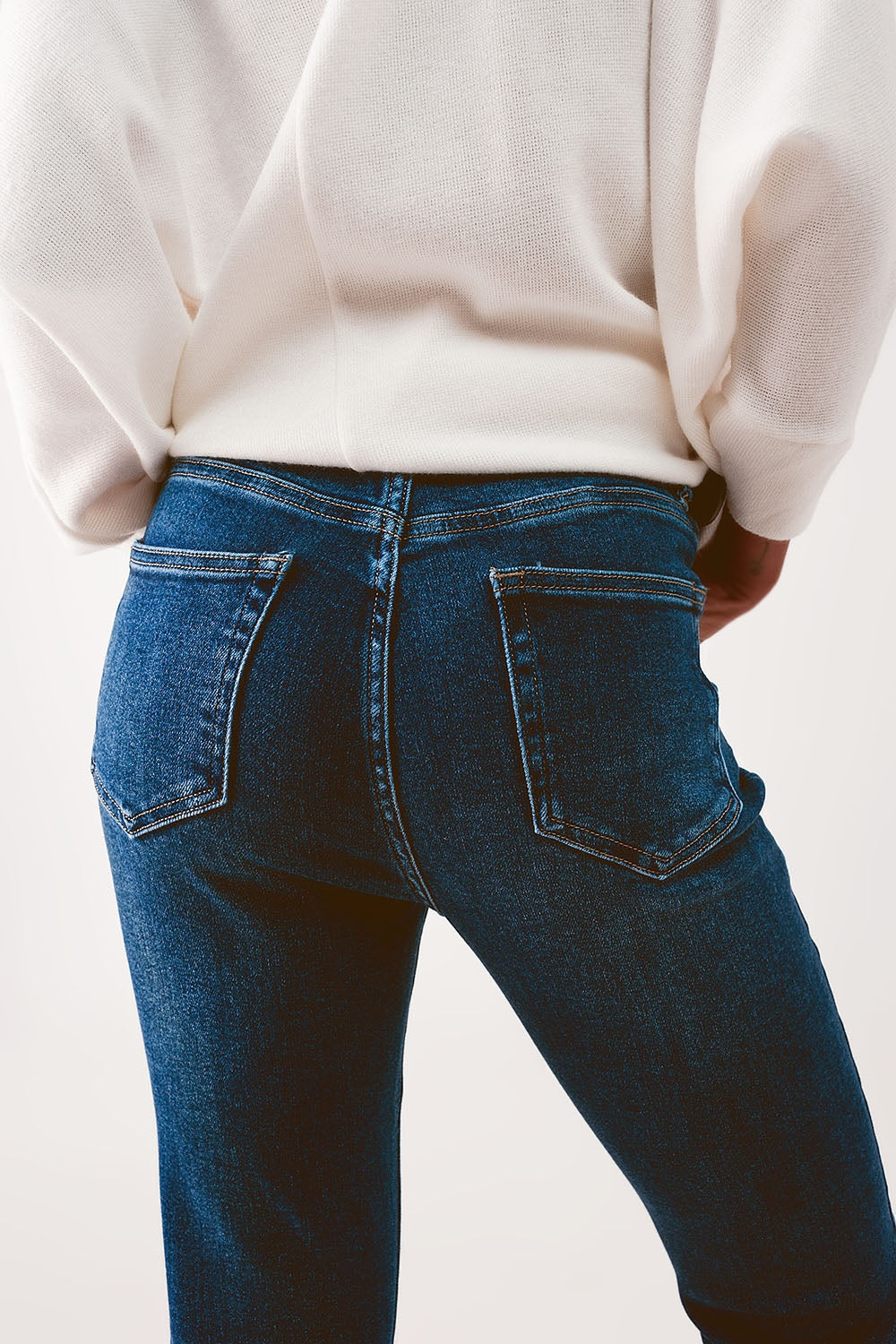 High Waisted Skinny Jeans in Mid Wash